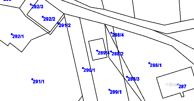 Parcela st. 289/4 v KÚ Lázně Libverda, Katastrální mapa