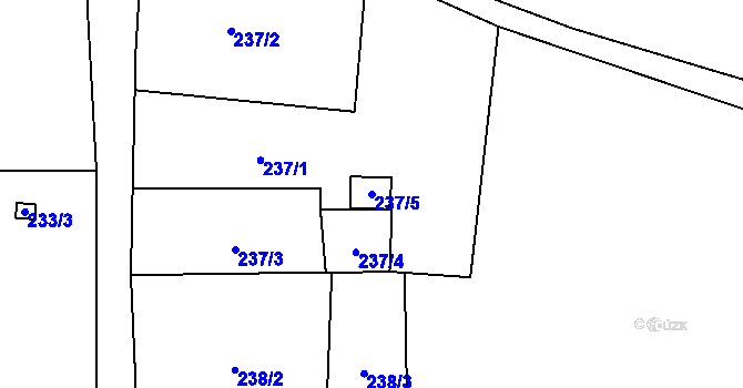 Parcela st. 237/5 v KÚ Lázně Libverda, Katastrální mapa