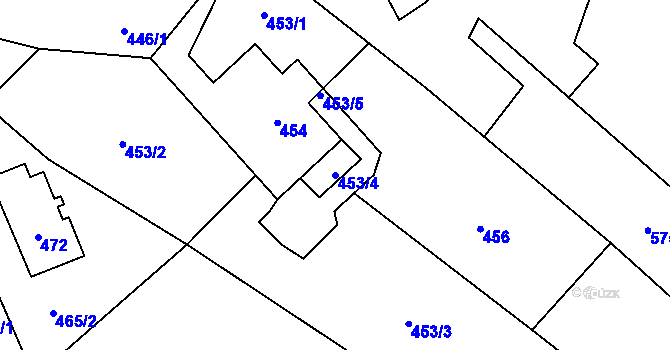 Parcela st. 453/4 v KÚ Lázně Libverda, Katastrální mapa