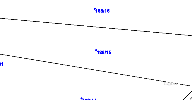 Parcela st. 188/15 v KÚ Lazníčky, Katastrální mapa