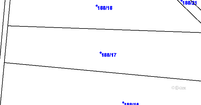 Parcela st. 188/17 v KÚ Lazníčky, Katastrální mapa