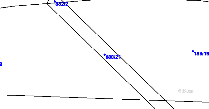 Parcela st. 188/21 v KÚ Lazníčky, Katastrální mapa