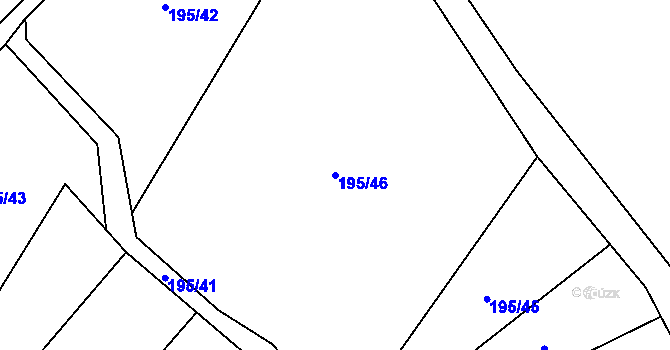 Parcela st. 195/46 v KÚ Lazníčky, Katastrální mapa