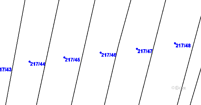 Parcela st. 217/46 v KÚ Lazníčky, Katastrální mapa