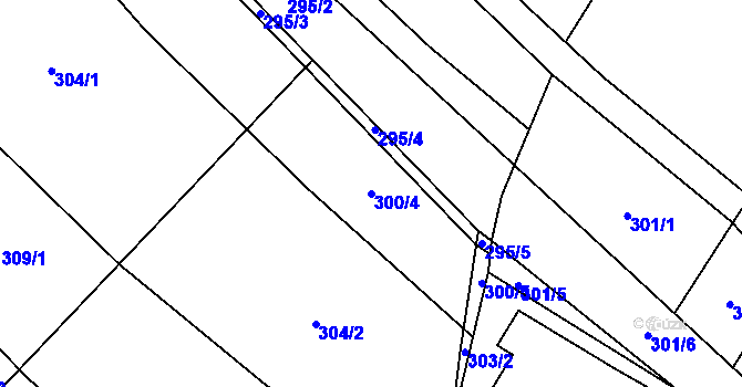 Parcela st. 300/4 v KÚ Lazníčky, Katastrální mapa