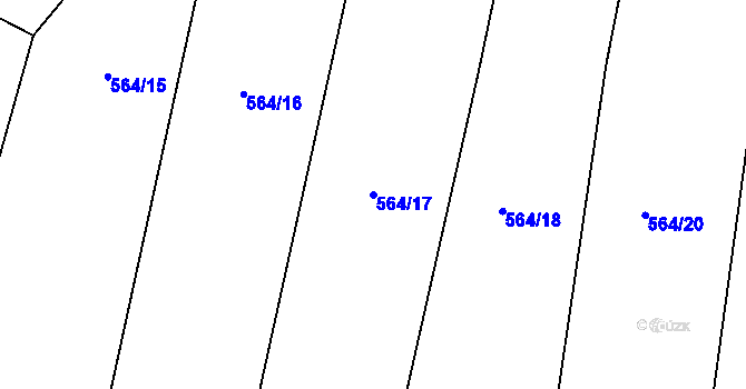 Parcela st. 564/17 v KÚ Lazníčky, Katastrální mapa