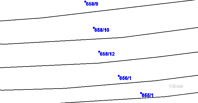 Parcela st. 658/12 v KÚ Lazníčky, Katastrální mapa