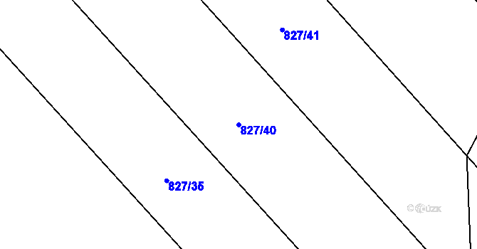 Parcela st. 827/40 v KÚ Lazníčky, Katastrální mapa