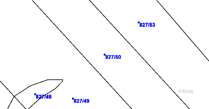 Parcela st. 827/50 v KÚ Lazníčky, Katastrální mapa