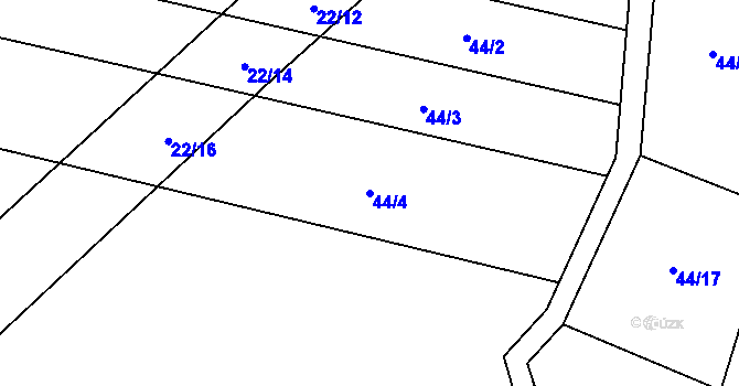 Parcela st. 44/4 v KÚ Svrčov, Katastrální mapa