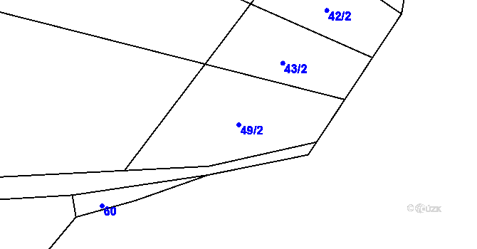 Parcela st. 49/2 v KÚ Svrčov, Katastrální mapa