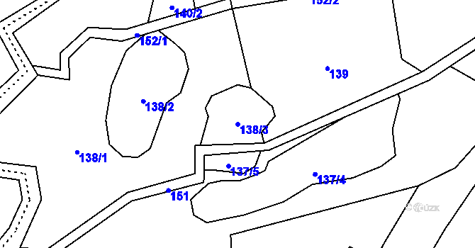 Parcela st. 138/3 v KÚ Svrčov, Katastrální mapa