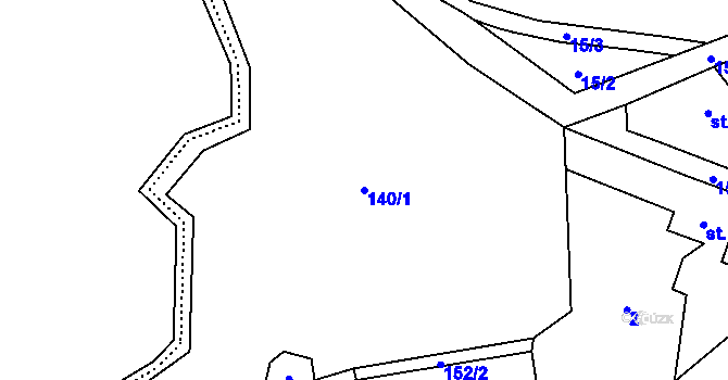 Parcela st. 140/1 v KÚ Svrčov, Katastrální mapa