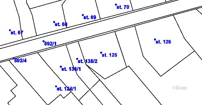 Parcela st. 125 v KÚ Lazníky, Katastrální mapa