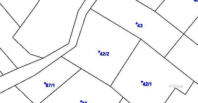 Parcela st. 42/2 v KÚ Lazníky, Katastrální mapa