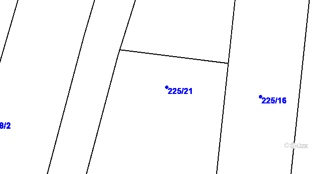 Parcela st. 225/21 v KÚ Lazníky, Katastrální mapa