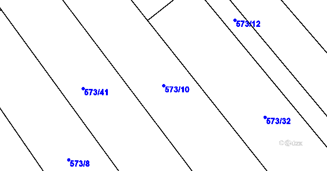 Parcela st. 573/10 v KÚ Lazníky, Katastrální mapa