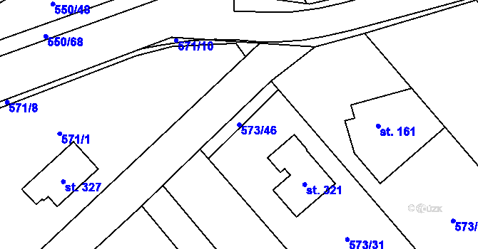 Parcela st. 573/46 v KÚ Lazníky, Katastrální mapa