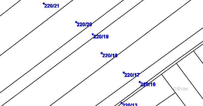 Parcela st. 220/18 v KÚ Lazníky, Katastrální mapa