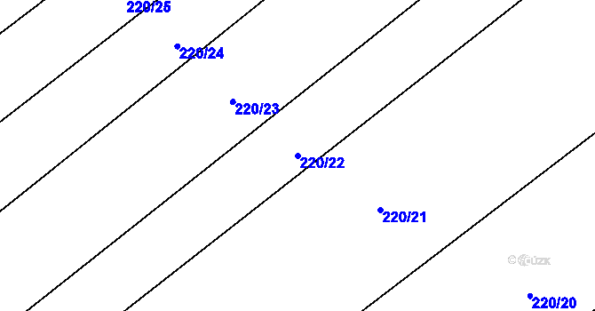 Parcela st. 220/22 v KÚ Lazníky, Katastrální mapa