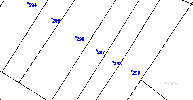 Parcela st. 297 v KÚ Lazníky, Katastrální mapa
