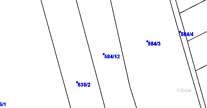 Parcela st. 584/12 v KÚ Lazníky, Katastrální mapa