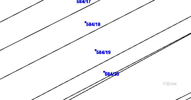 Parcela st. 584/19 v KÚ Lazníky, Katastrální mapa