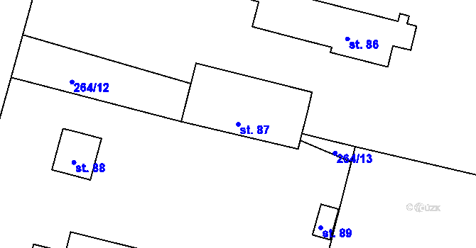 Parcela st. 87 v KÚ Lazsko, Katastrální mapa