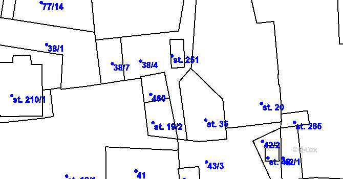 Parcela st. 43/2 v KÚ Lazsko, Katastrální mapa