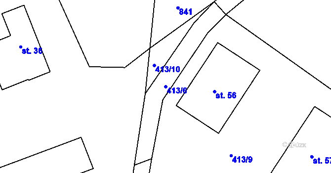 Parcela st. 413/6 v KÚ Lazsko, Katastrální mapa
