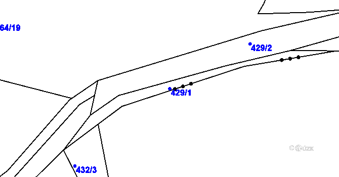 Parcela st. 429/1 v KÚ Lazsko, Katastrální mapa