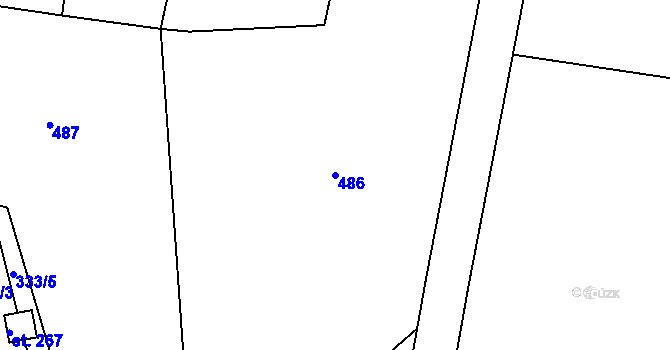 Parcela st. 486 v KÚ Lazsko, Katastrální mapa