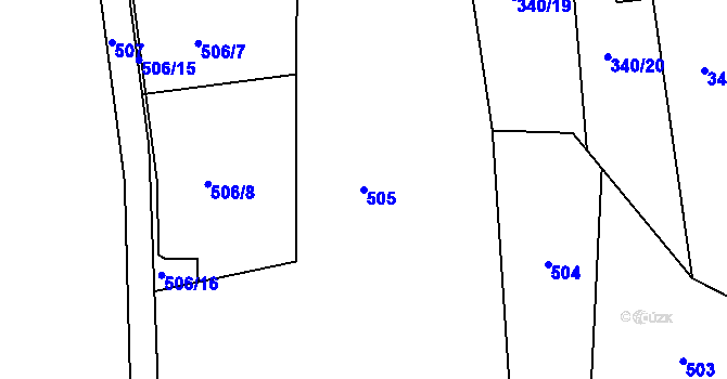 Parcela st. 505 v KÚ Lazsko, Katastrální mapa