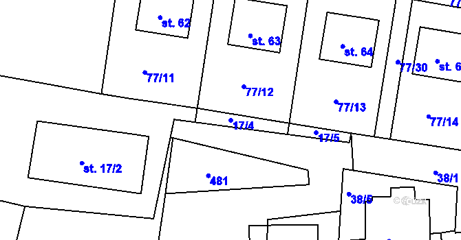 Parcela st. 17/4 v KÚ Lazsko, Katastrální mapa
