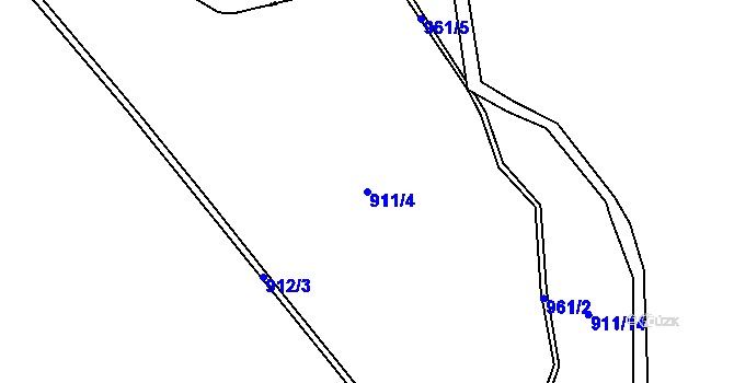 Parcela st. 911/4 v KÚ Lázy, Katastrální mapa