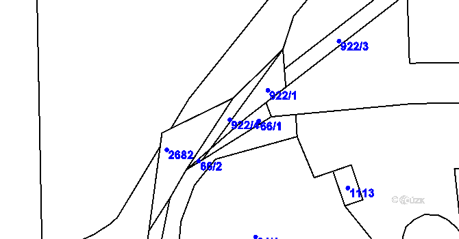 Parcela st. 922/4 v KÚ Lázy, Katastrální mapa