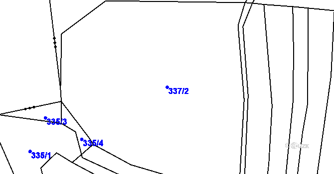 Parcela st. 337/2 v KÚ Lázy u Valašského Meziříčí, Katastrální mapa