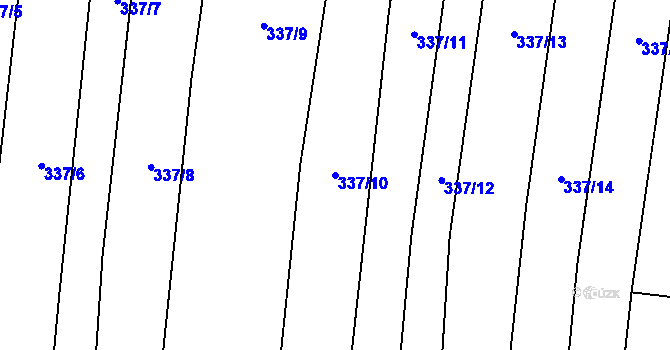 Parcela st. 337/10 v KÚ Lázy u Valašského Meziříčí, Katastrální mapa