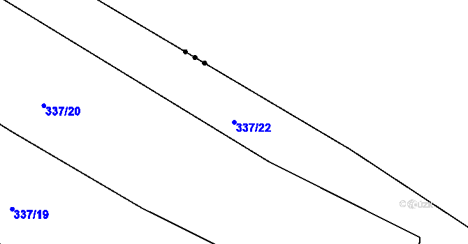Parcela st. 337/22 v KÚ Lázy u Valašského Meziříčí, Katastrální mapa