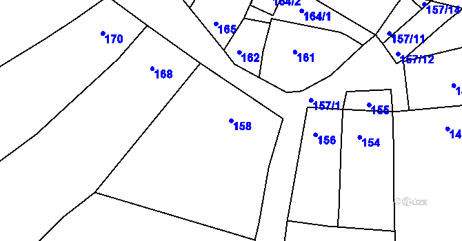 Parcela st. 158 v KÚ Lažánky u Blanska, Katastrální mapa