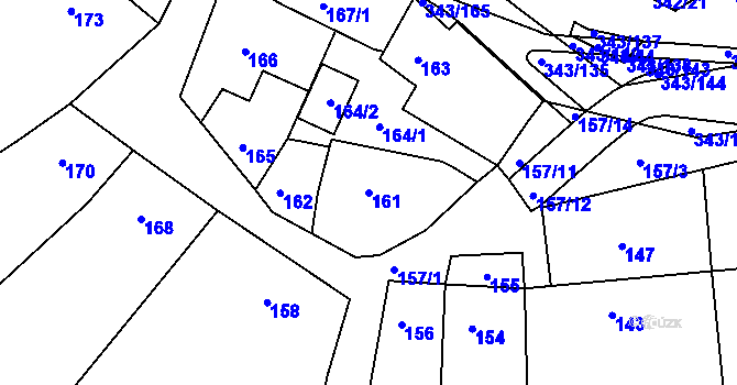 Parcela st. 161 v KÚ Lažánky u Blanska, Katastrální mapa