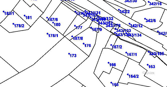 Parcela st. 176 v KÚ Lažánky u Blanska, Katastrální mapa