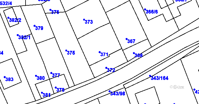 Parcela st. 371 v KÚ Lažánky u Blanska, Katastrální mapa
