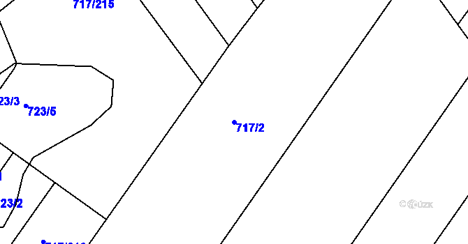Parcela st. 717/2 v KÚ Lažánky u Blanska, Katastrální mapa