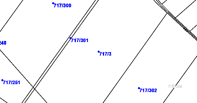 Parcela st. 717/3 v KÚ Lažánky u Blanska, Katastrální mapa