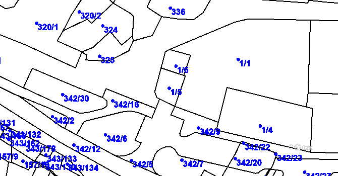 Parcela st. 1/5 v KÚ Lažánky u Blanska, Katastrální mapa