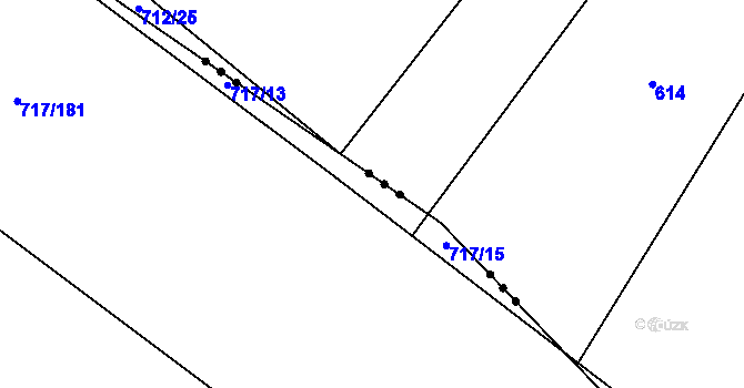 Parcela st. 717/14 v KÚ Lažánky u Blanska, Katastrální mapa