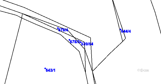 Parcela st. 539/54 v KÚ Lažánky u Blanska, Katastrální mapa