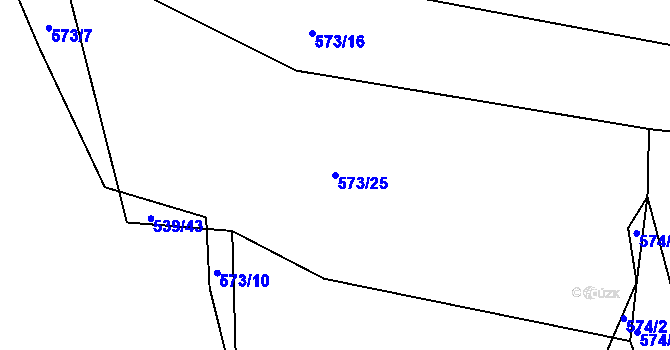 Parcela st. 573/25 v KÚ Lažánky u Blanska, Katastrální mapa
