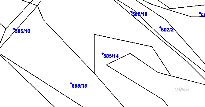 Parcela st. 585/14 v KÚ Lažánky u Blanska, Katastrální mapa